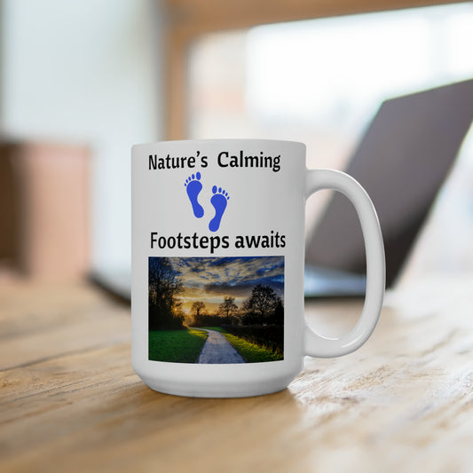 Nature's Footsteps 15oz White Mug